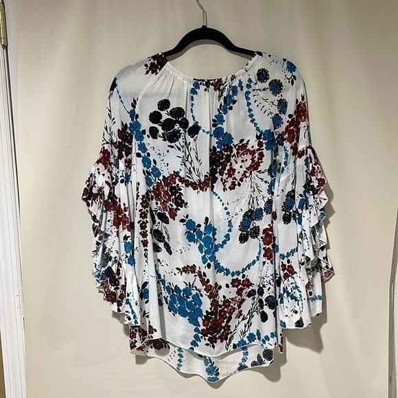 Fever Women Ruffled Sleeves Crew Neck Blouse Small - Picture 9 of 12